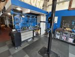 Bike workshop tools and cabinets in a repair shop